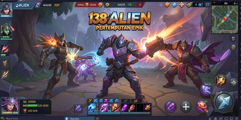 Screenshot perjalanan epik dalam pertempuran MOBA