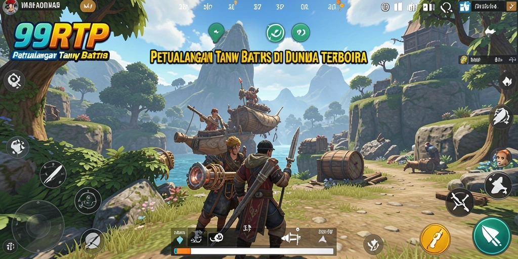 Screenshot gameplay 99RTP menampilkan eksplorasi dunia terbuka yang menakjubkan.