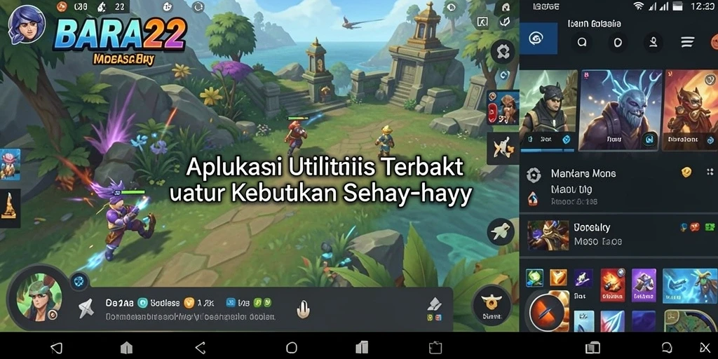 Tampilan utama aplikasi BARA22 dengan fitur utilitas.
