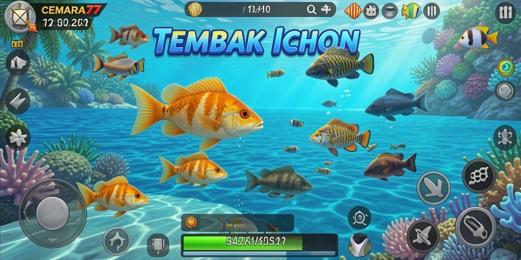 Gameplay seru menembak ikan di lautan yang penuh warna.
