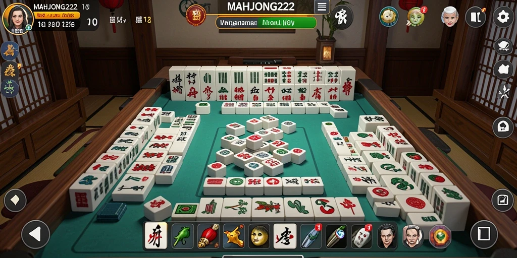 Screenshot gameplay MAHJONG222 menunjukkan tantangan level yang menarik.