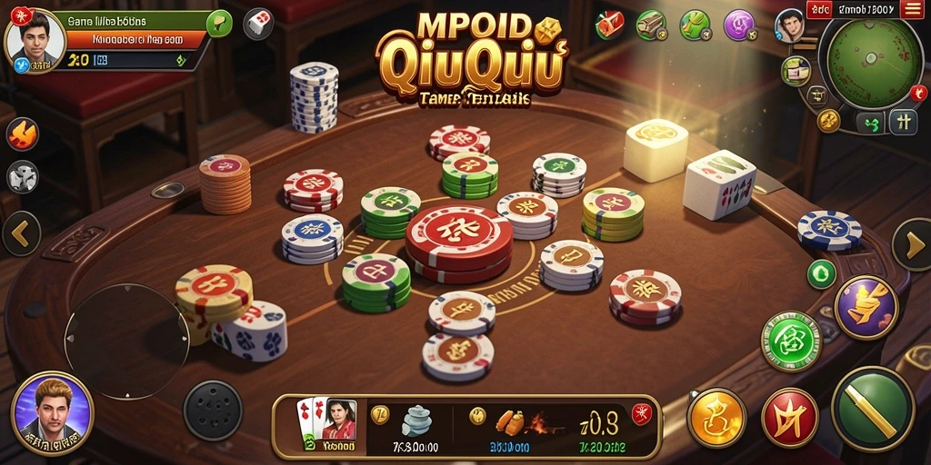 Tampilan gameplay MPOID yang seru dan menegangkan dalam permainan QiuQiu.