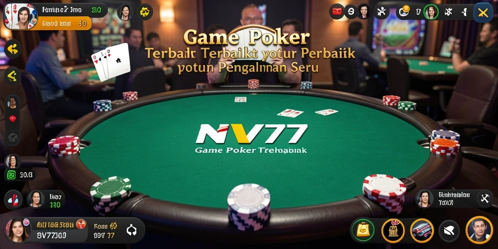 Tampilan menarik gameplay Poker di NV77 yang mendebarkan.
