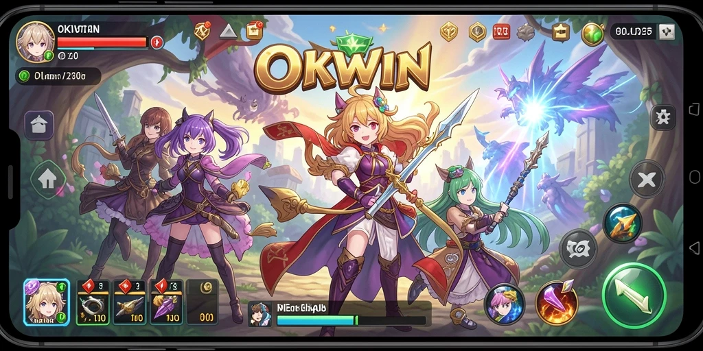 Tampilan menarik dan seru dari gameplay Anime di OKWIN.