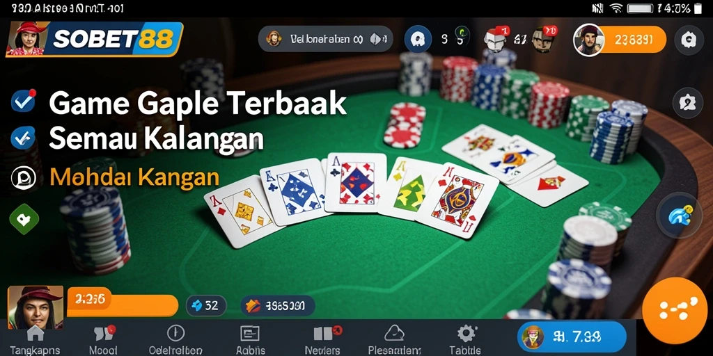 Screenshot utama menampilkan gameplay seru Gaple di SOBET88.
