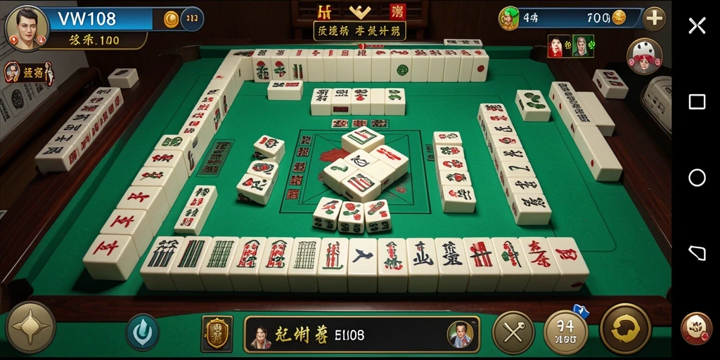 Screenshot VW108 menampilkan gameplay Mahjong yang seru dan menarik.